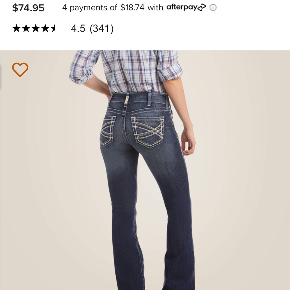Ariat Blue Boot Cut Jeans with Designer Stitching